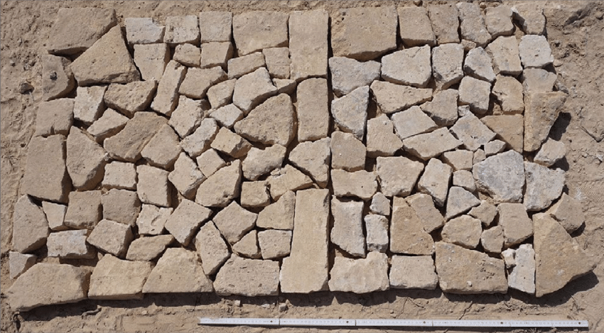17_Details of limestone floor slabs fragments © University of Warsaw Faculty of Archaeology