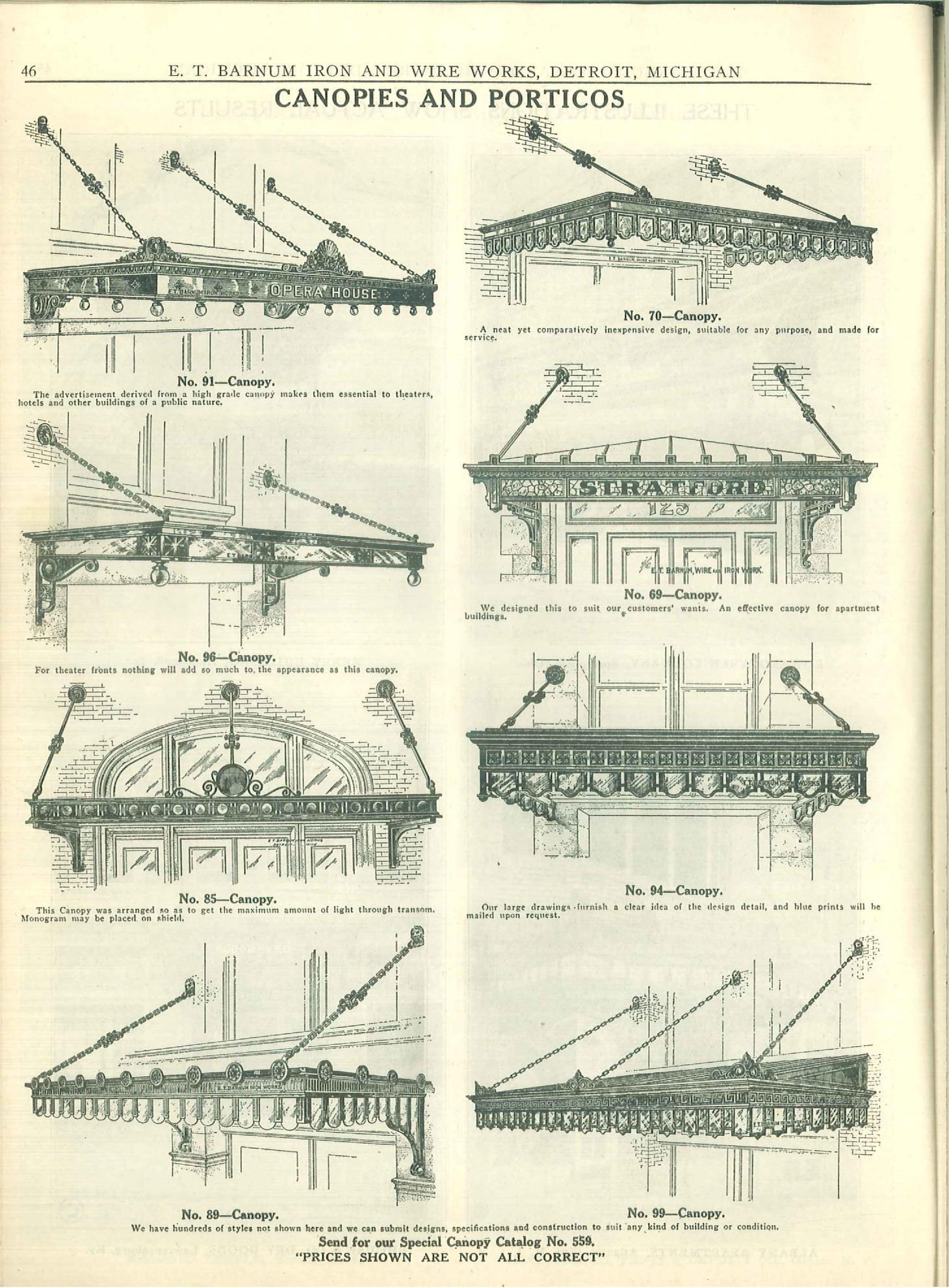 3_Architectural details of canopies and porticos © E.T Barnum Iron Wire Works