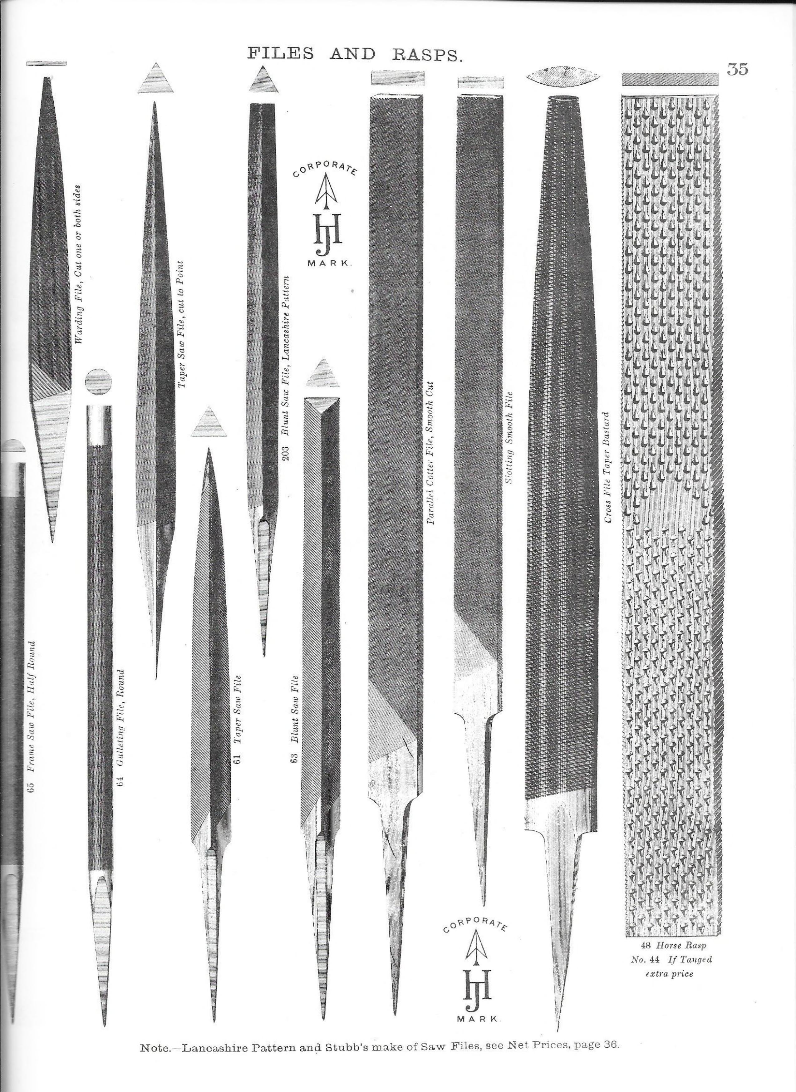 24 James Howarth Sons Tool List Fourth Illustrated Edition