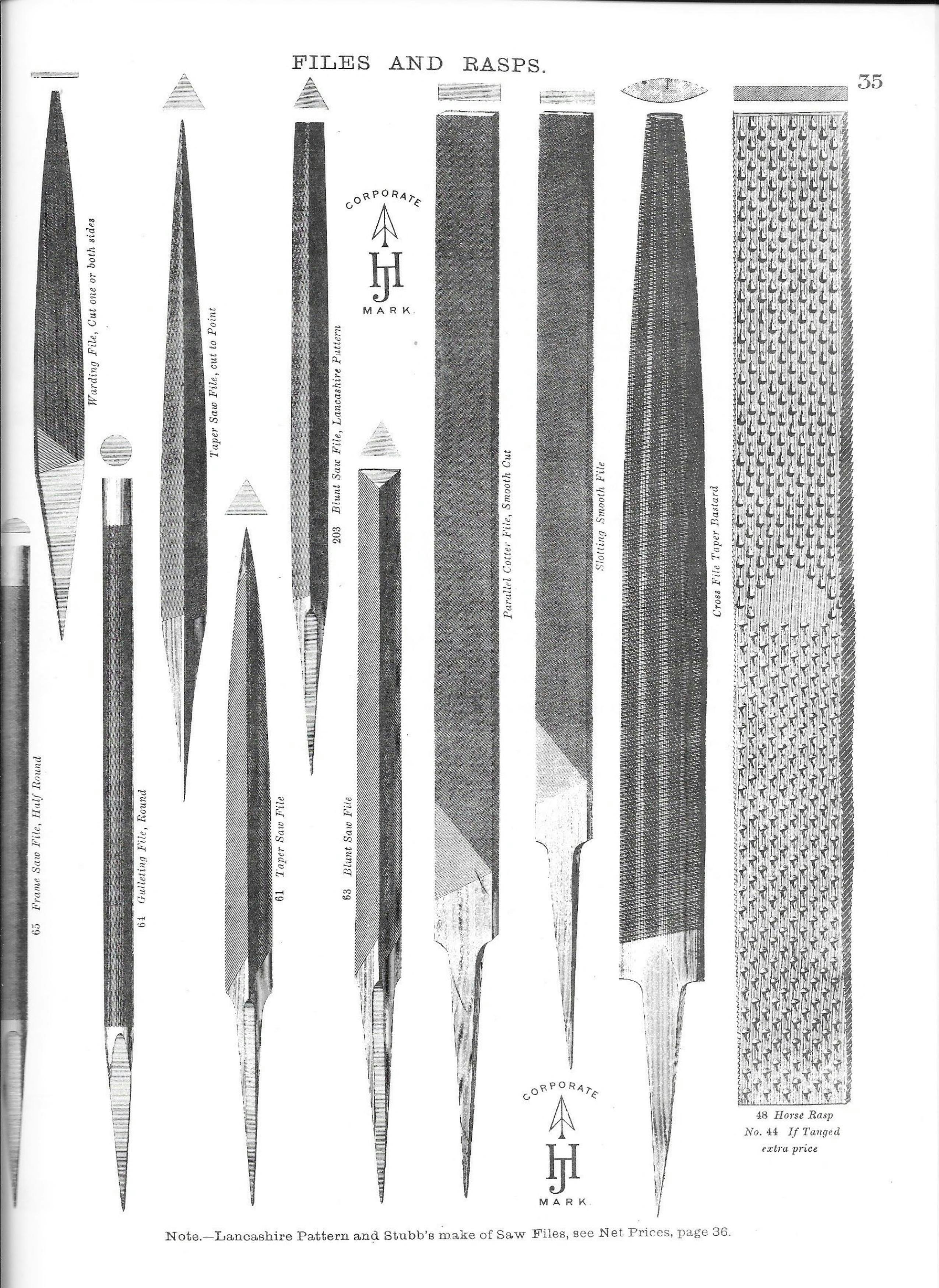 24 James Howarth Sons Tool List Fourth Illustrated Edition