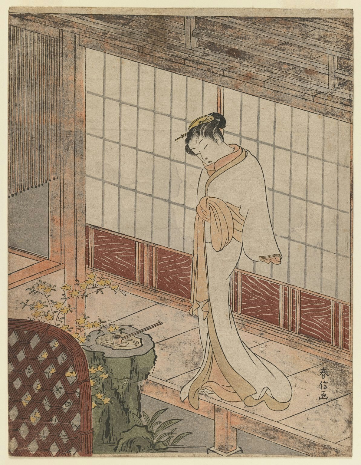 36 AD Intérieur Courtisane sur lengawa 1603 1868 Haronubu Suzuki