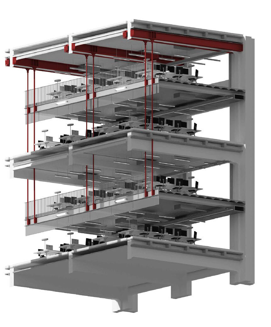 22 106 rue du Temple axonométrie des mezzanines Franklin Azzi