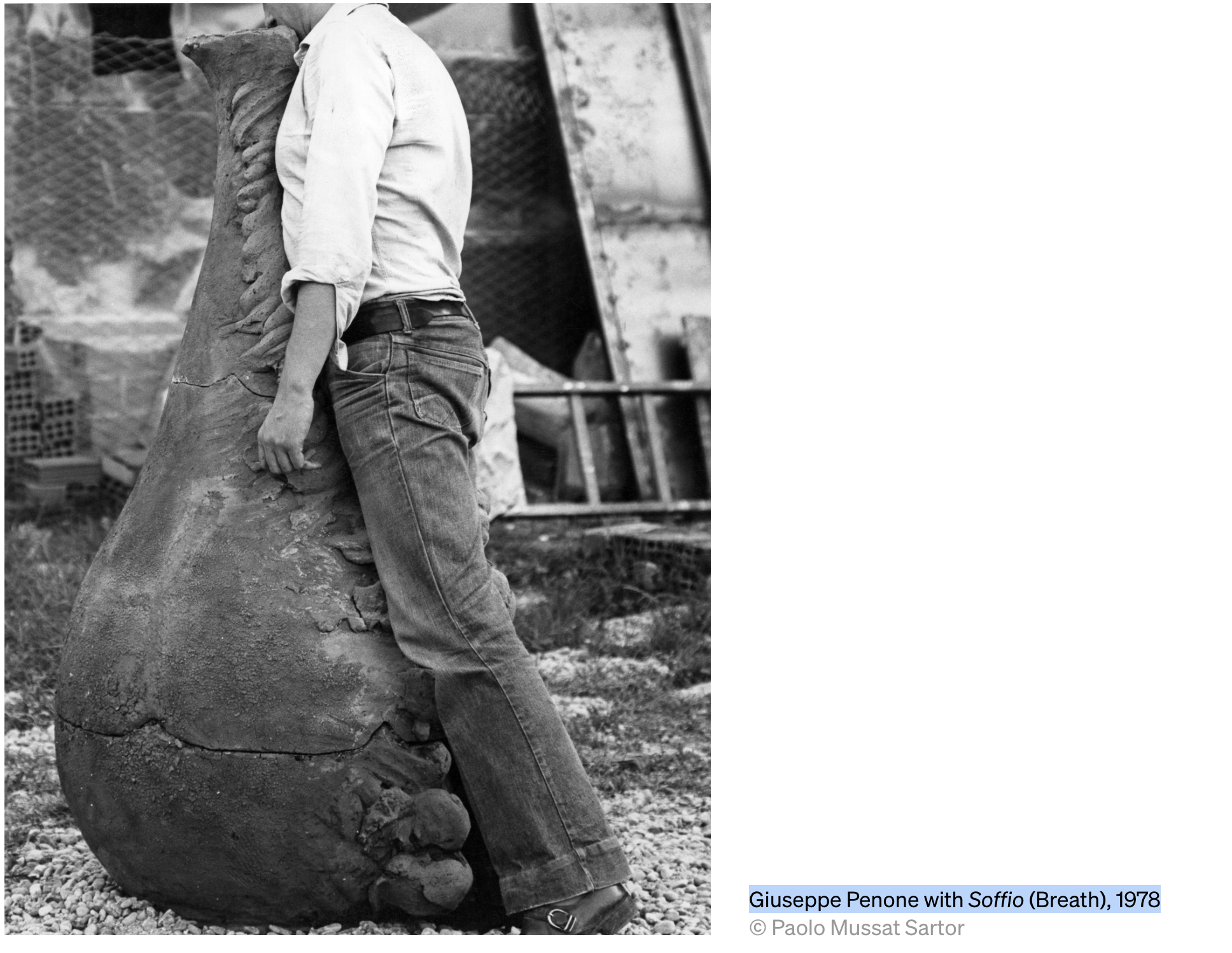 15 Giuseppe Penone with Soffio Breath 1978 Paolo Mussat Sartor