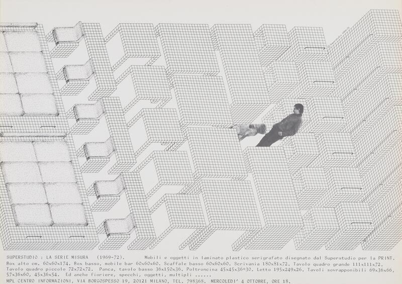 13 Affiche Etude pour laffiche au MPL Centro informazioni de Milan du 4 octobre 1972 Superstudio