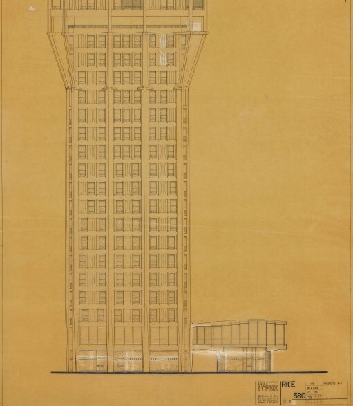 07. Study of the northeast facade of the Velasca Tower, BBPR, 1956 ©Centre Pompidou