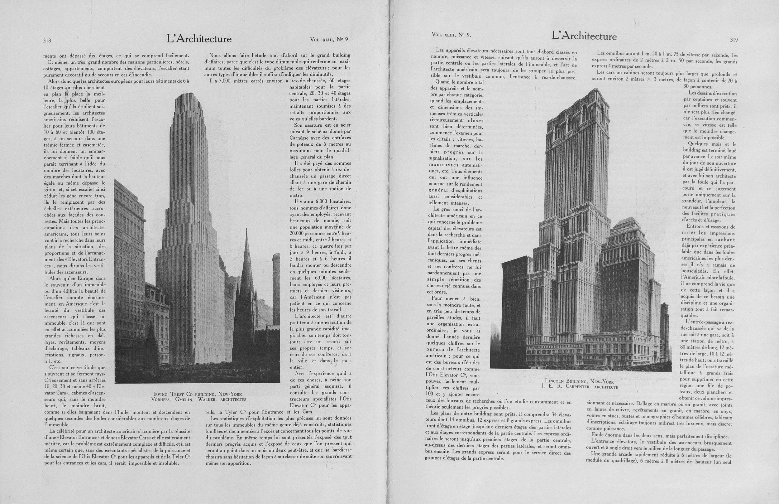 Architecture magazine, vol. 43, no. 9, 1930 ©City of Architecture & Heritage