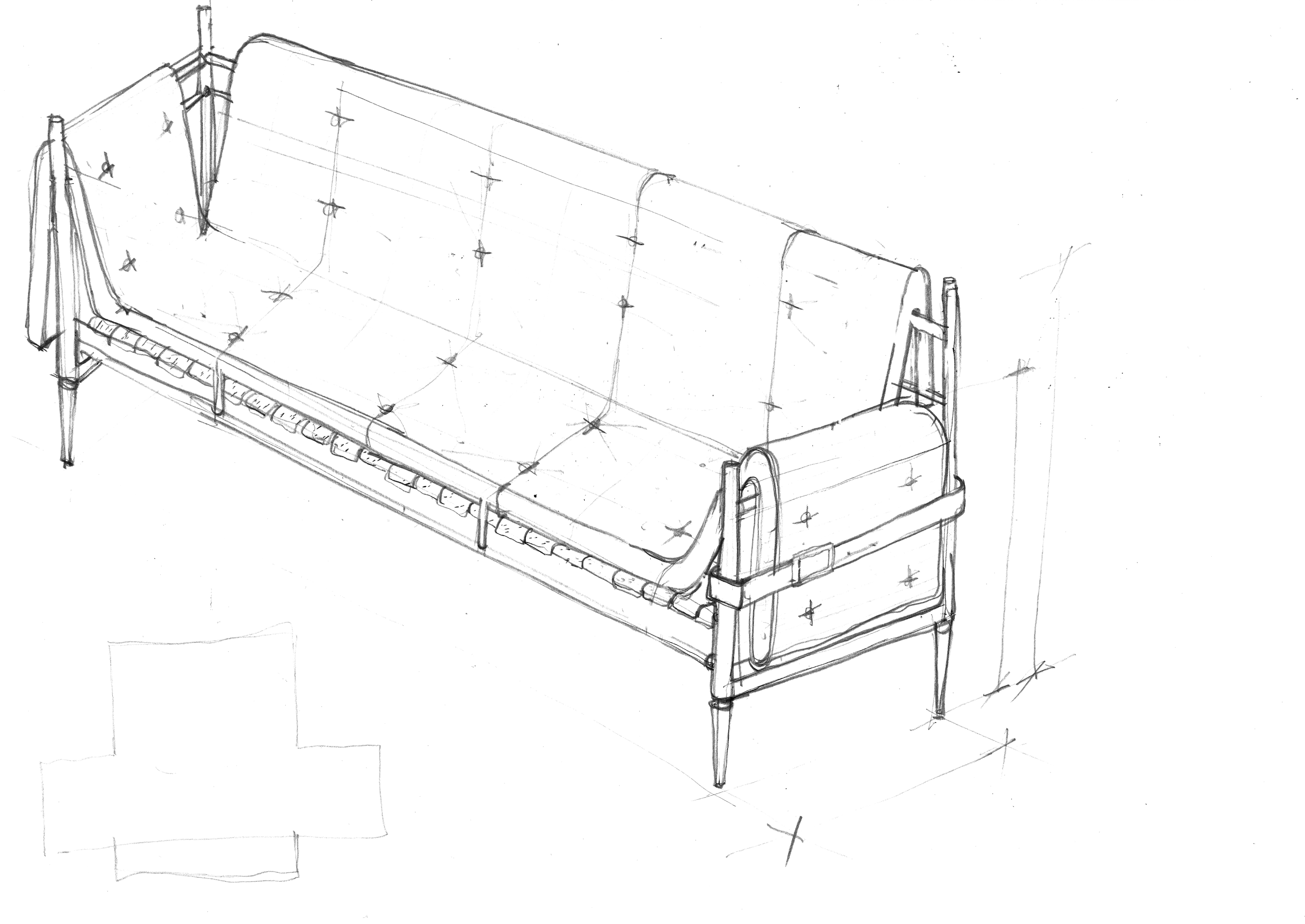 Franklin Azzi, Sofa 01 sketch, 2023