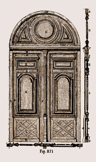 22 Porte cochère ancienne Le Dictionnaire Pratique de Menuiserie Ebénisterie Charpente par J Justin Storck édition de 1900