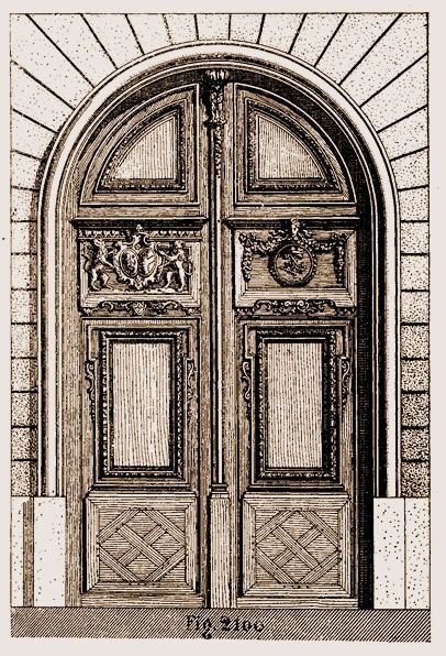 24 Porte cochère ancienne Le Dictionnaire Pratique de Menuiserie Ebénisterie Charpente par J Justin Storck édition de 1900