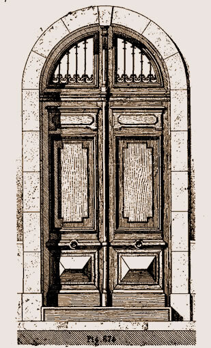 25 Porte cochère ancienne Le Dictionnaire Pratique de Menuiserie Ebénisterie Charpente par J Justin Storck édition de 1900