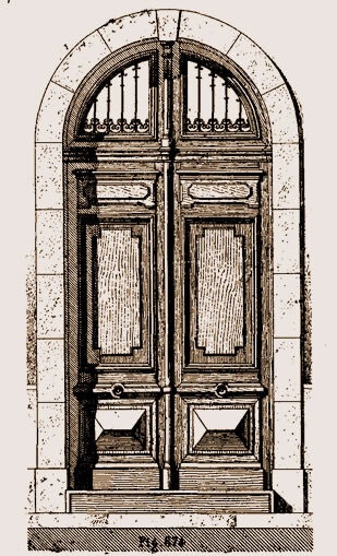 25 Porte cochère ancienne Le Dictionnaire Pratique de Menuiserie Ebénisterie Charpente par J Justin Storck édition de 1900