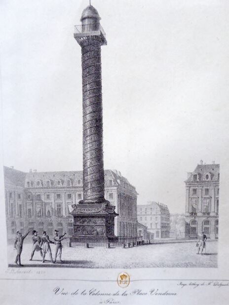 4 Lithographie Place Vendôme 1820 DR