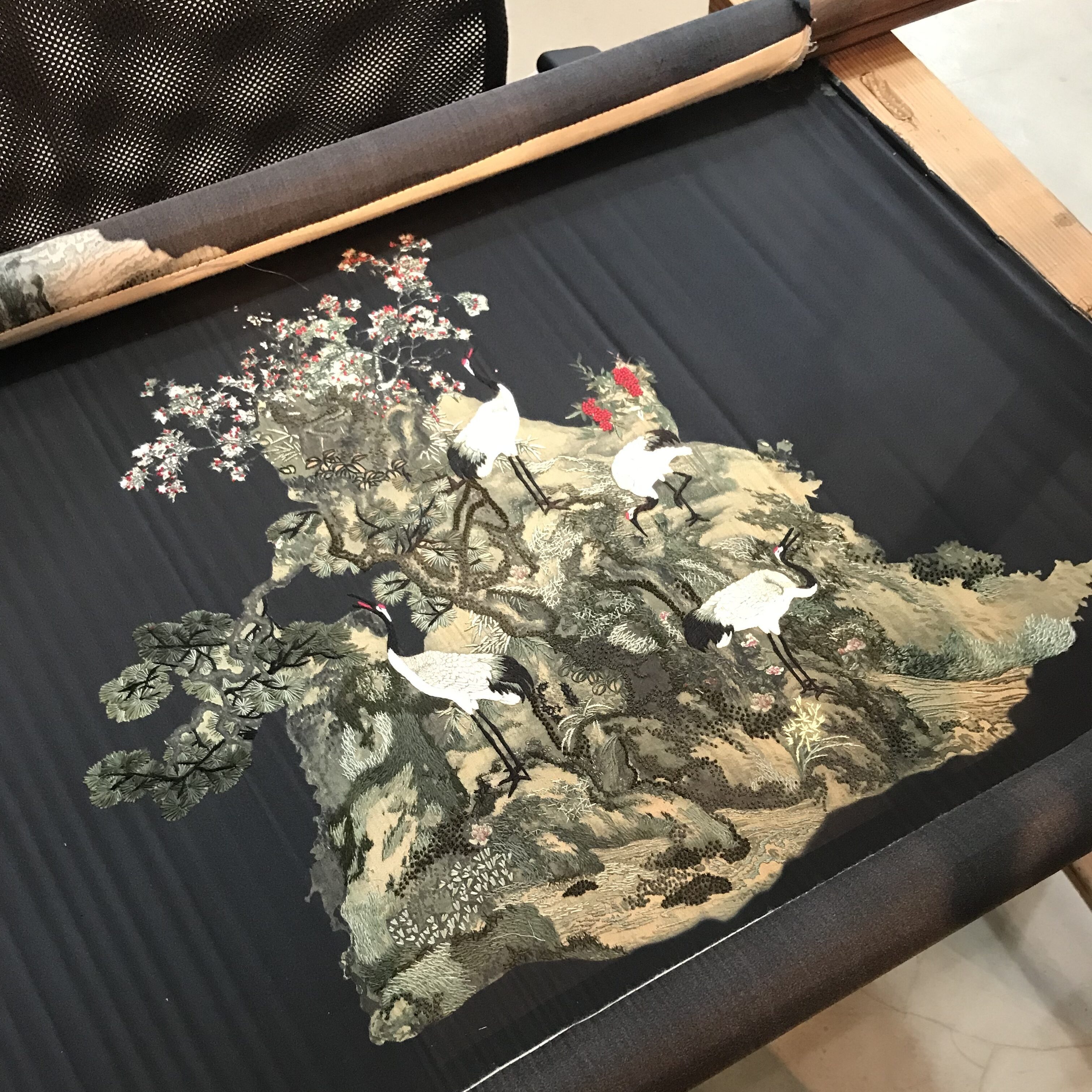 35 EP Yaying Broderie asiatique sur toile pour le projet EP Yaying Franklin Azzi