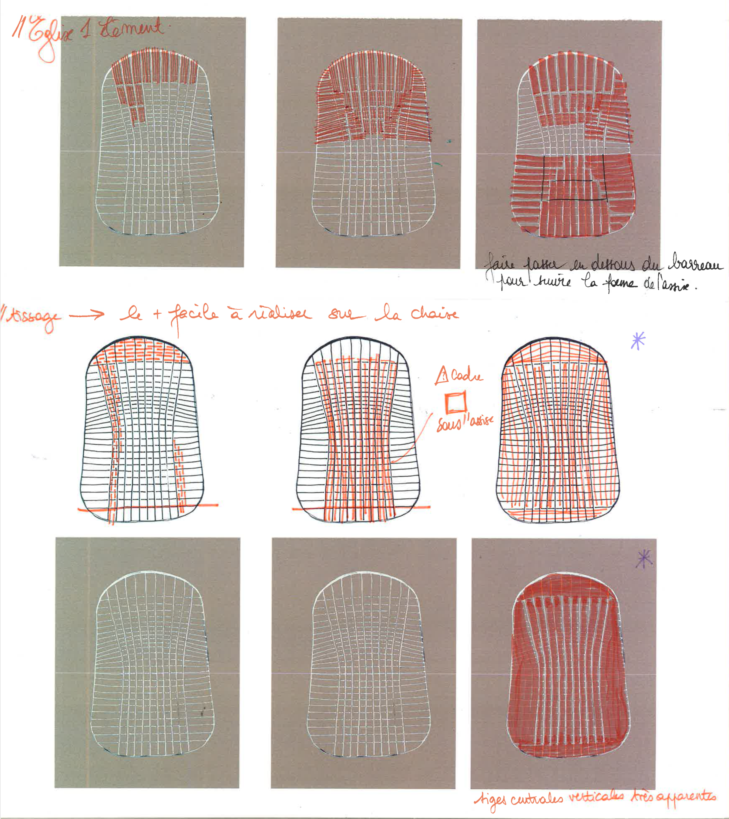 3 EAMES en string dessins détude Franklin Azzi