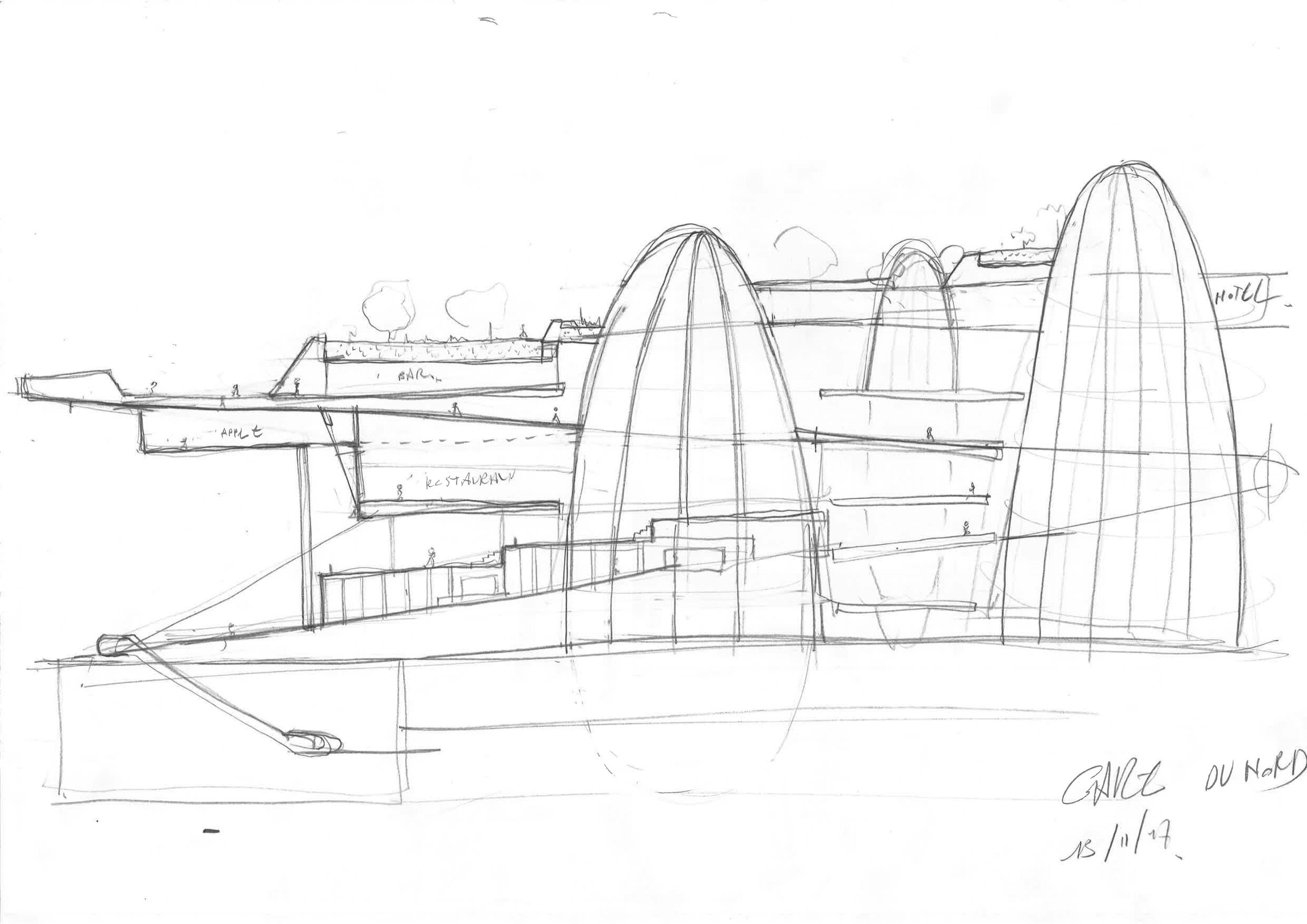 02 Franklin Azzi, Sketch North station 2017 Franklin Azzi