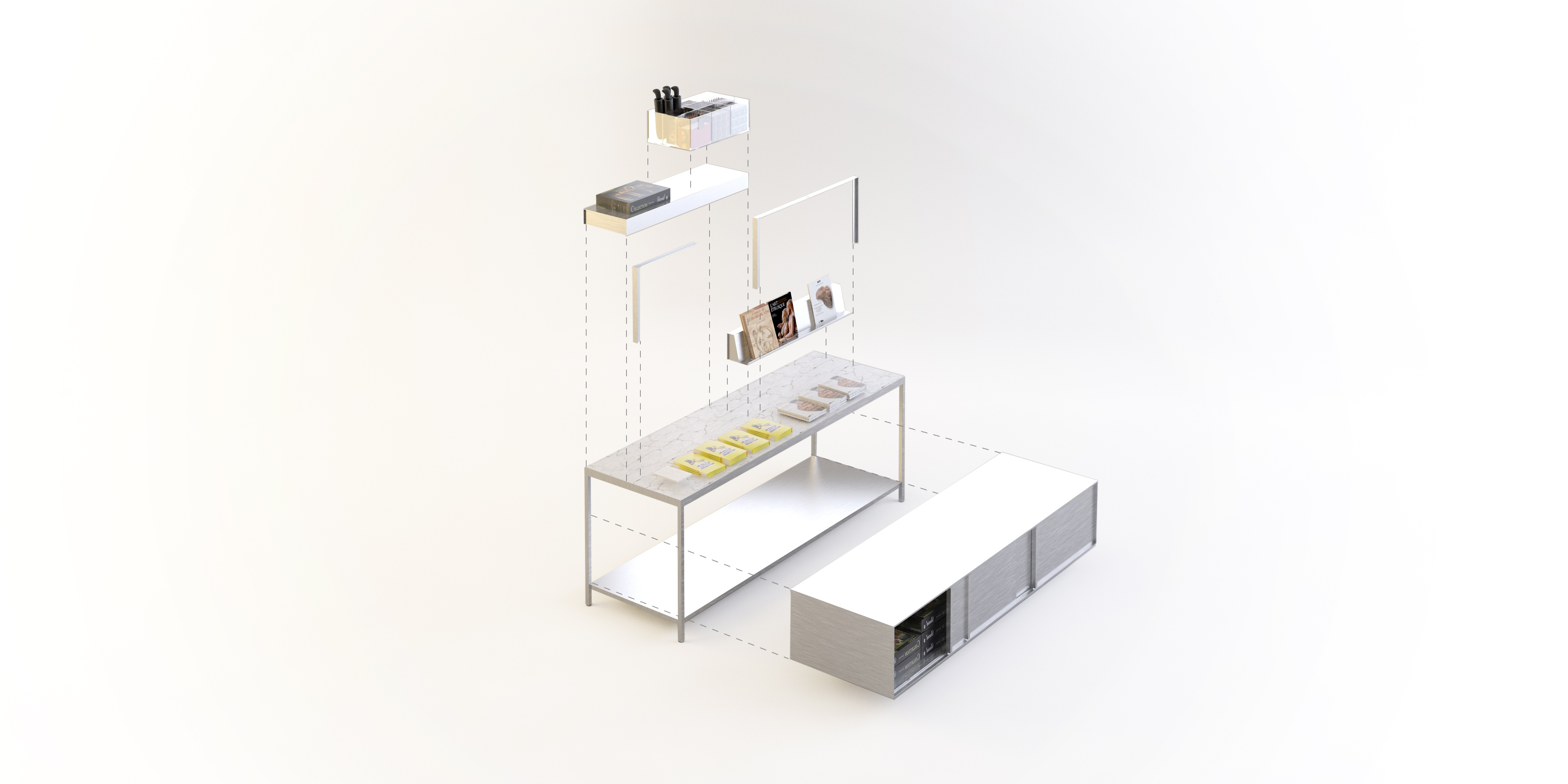 Franklin Azzi, Furniture, Louvre bookshop