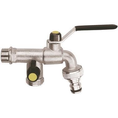 42 Robinet vanne de puisage 2 sortie laiton nickelé CAP VERT Leroy Merlin