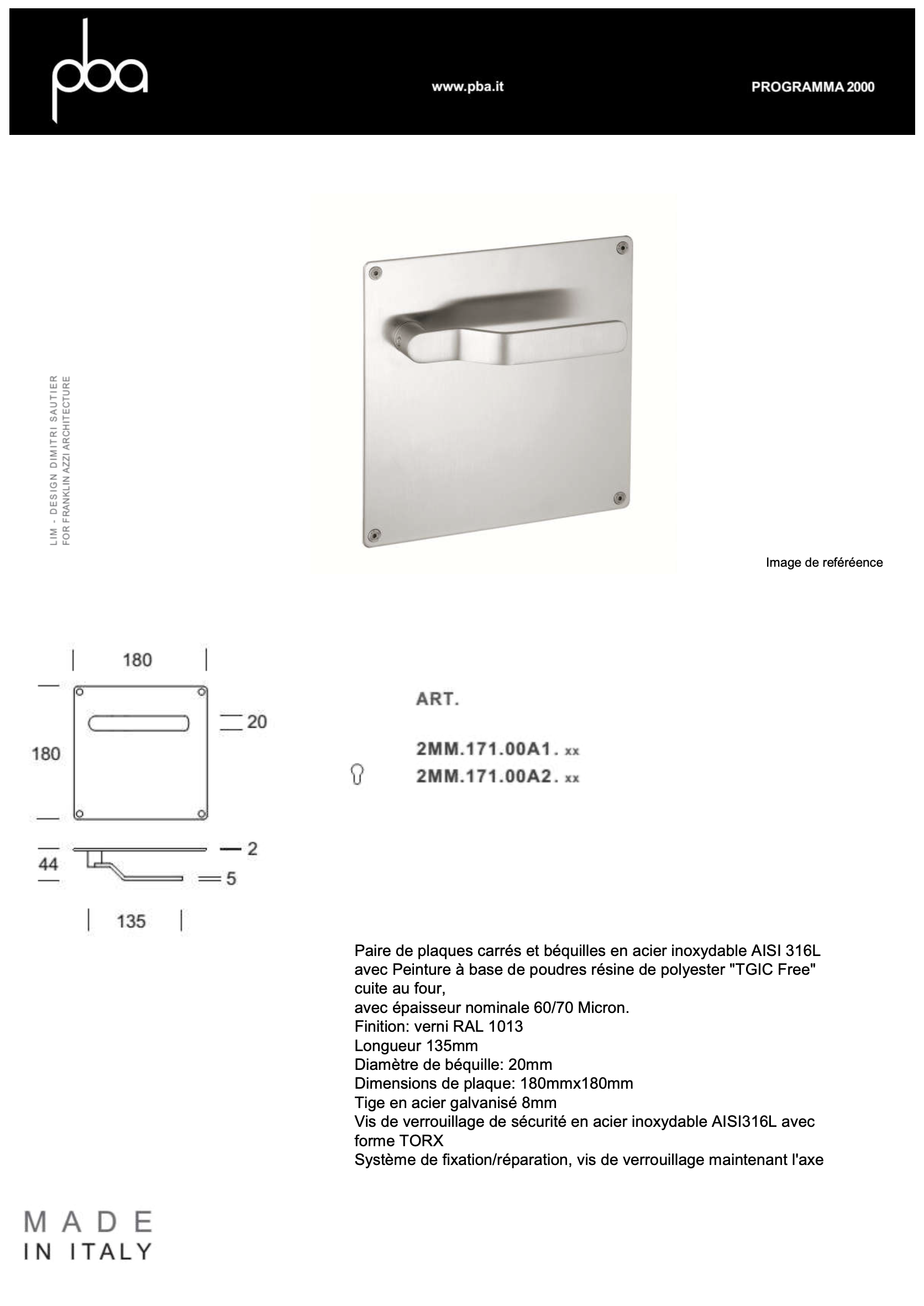 45 Feuille technique Franklin Azzi PBA