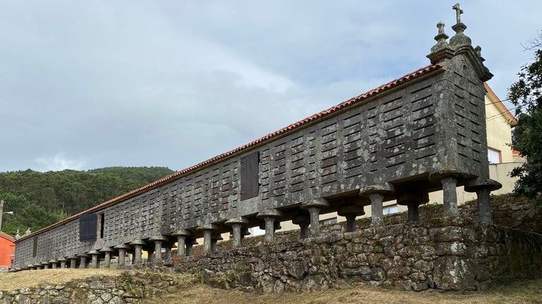 36 Grain store horreo at Lira in Galicia Spain DR