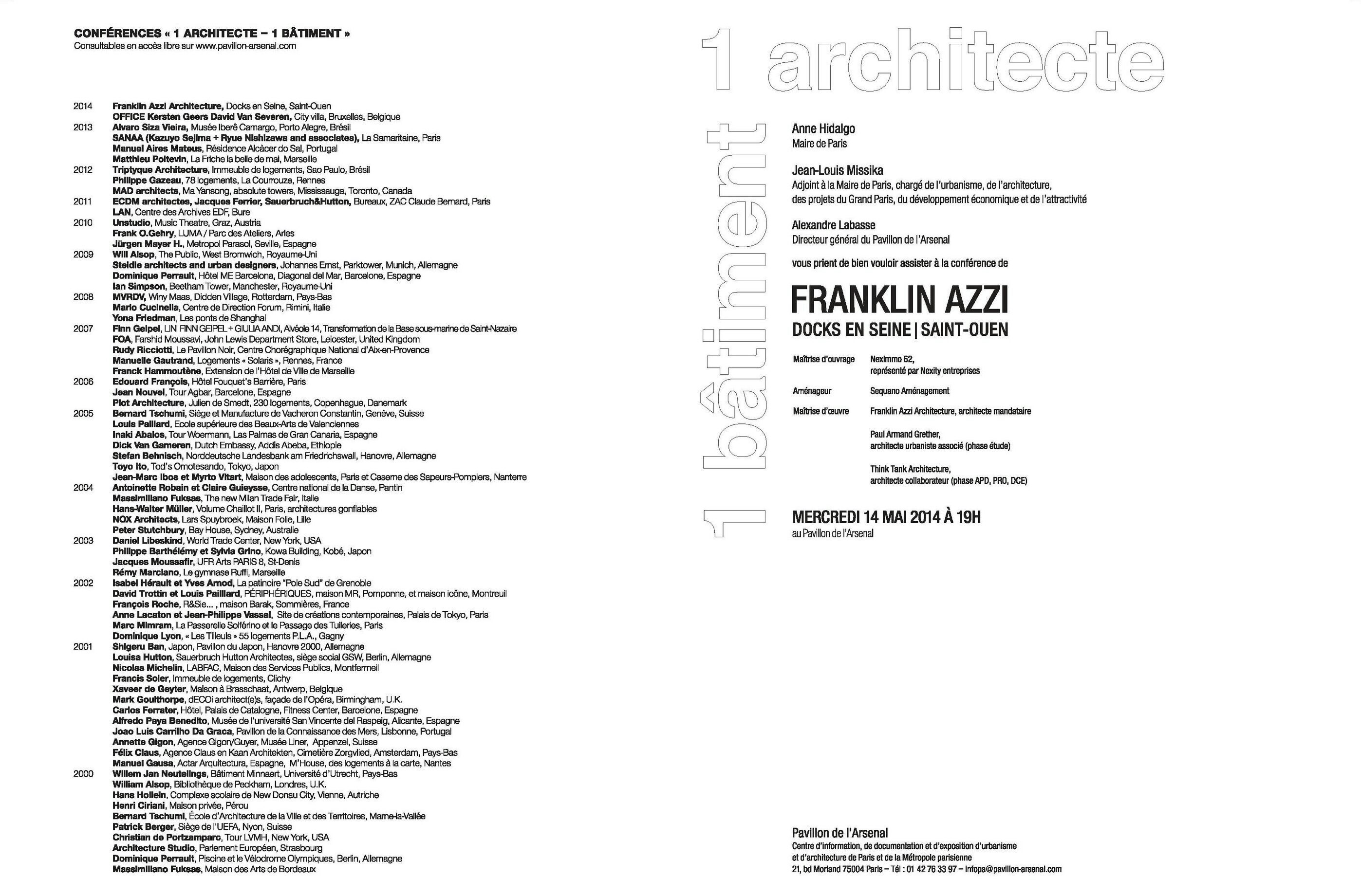 FAA PAVILLON DE LARSENAL CONFERENCE DOCK EN SEINE AFFICHE Page 2