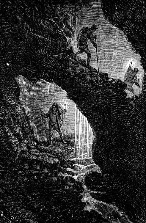 32 Book Journey to the Center of the Earth written by Jules Verne, illustrated by Edouard Riou © public domain