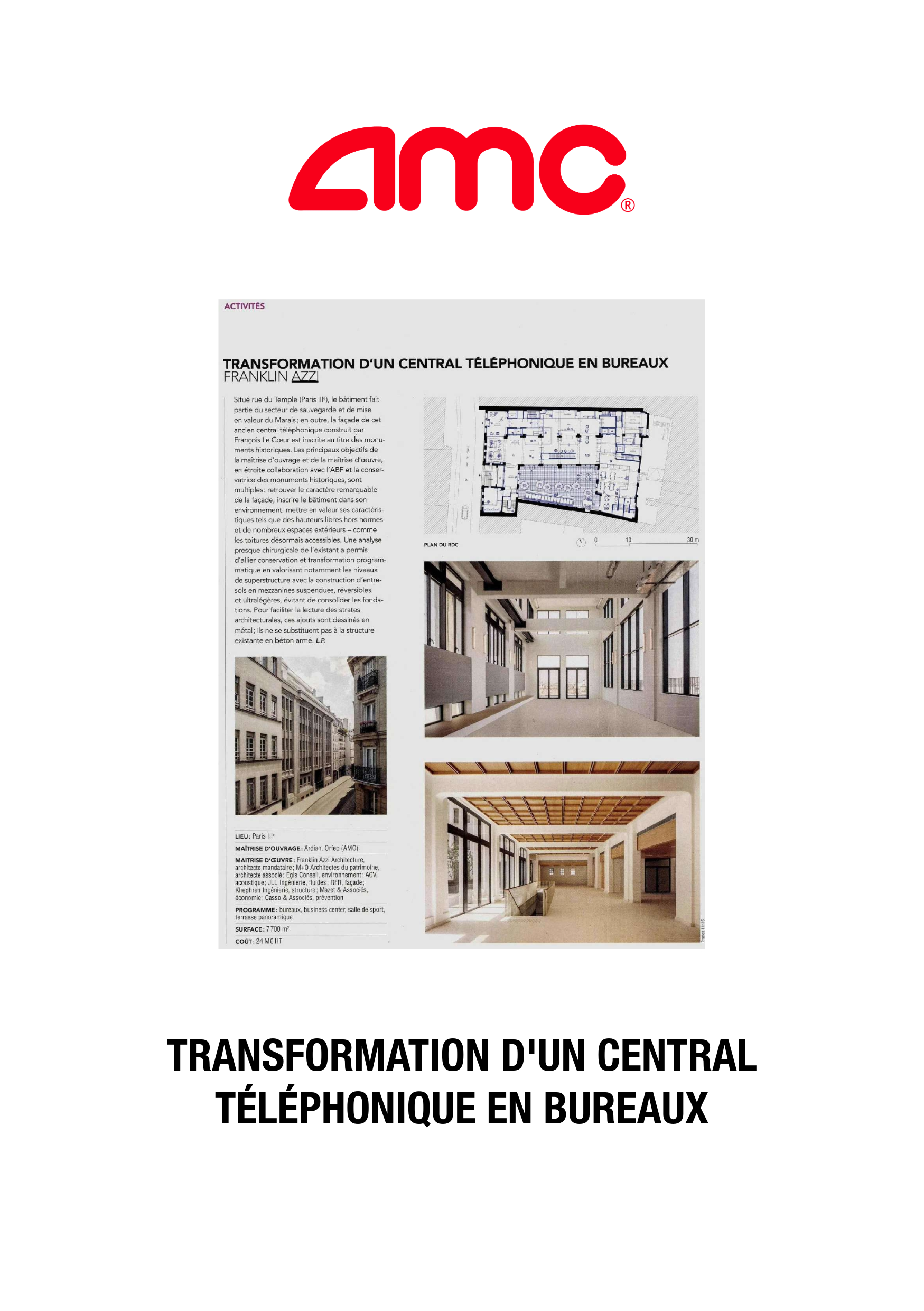 AMC Centrale téléphonique en bureaux 2024