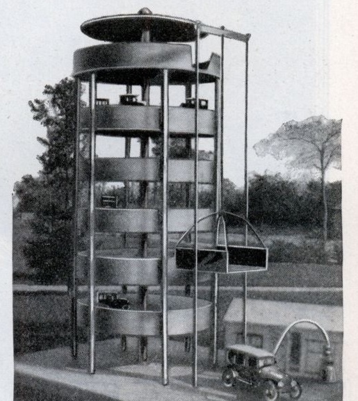 24_Model of the automatic storage tower with lift and toy machines in place © DR