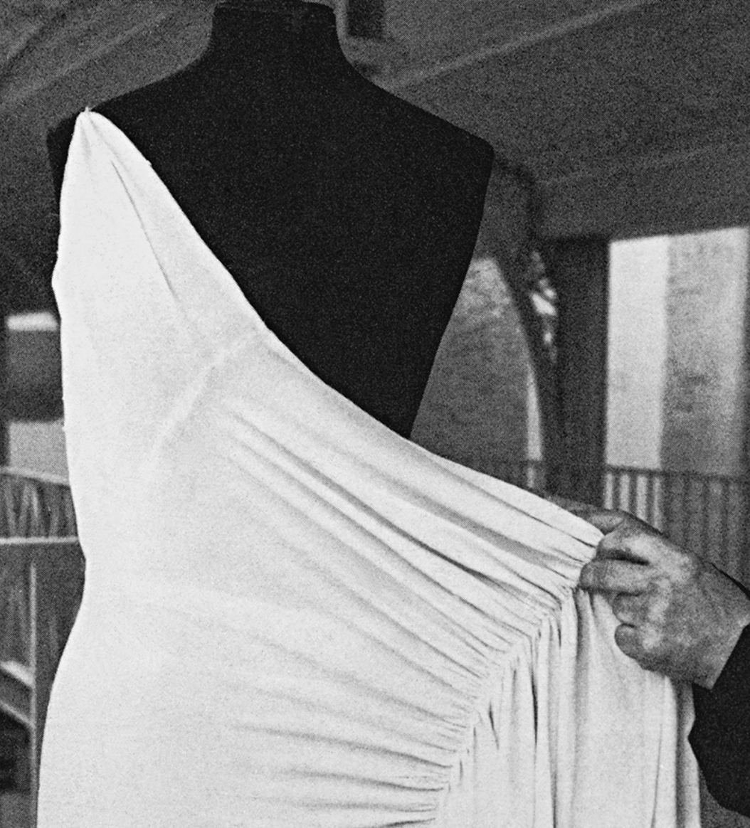 Azzedine Alaïa's hands draping a Madeleine Vionnet dress, 1990 © Patricia Canino