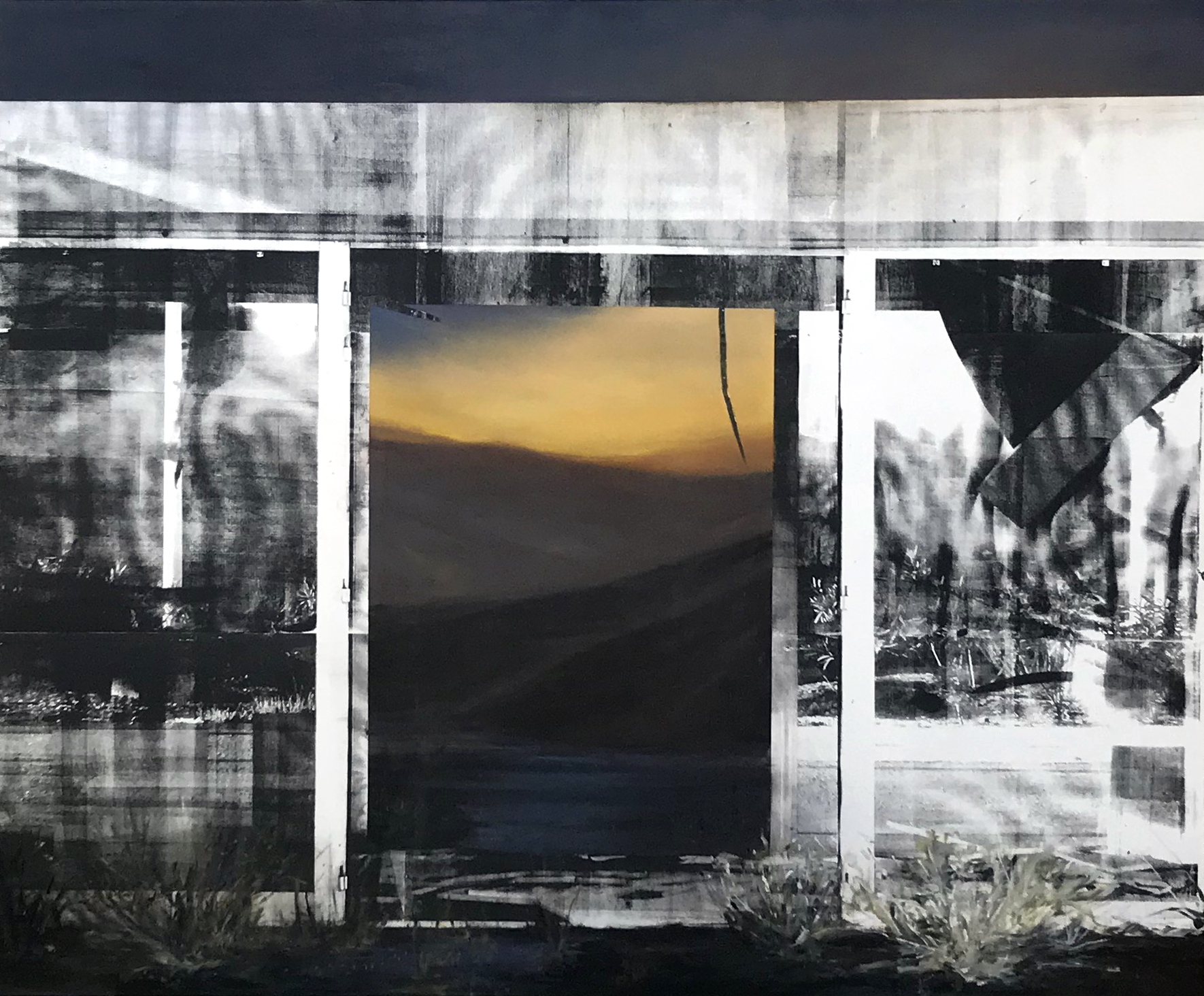 Zamak III Eva Nielsen 2020 huile acrylique et encre de sérigraphie sur toile 190 x 220 cm courtesy Galerie Jousse Entreprise Paris