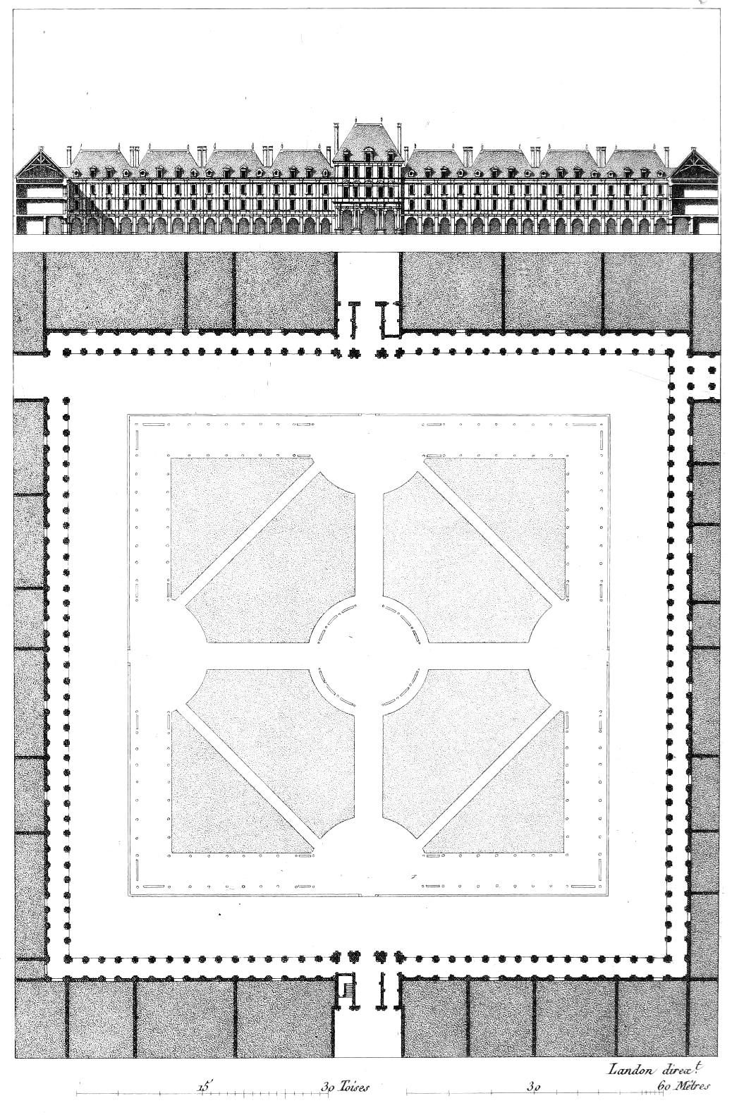 15 Elevation and plan of the Place des Vosges, 1826 DR